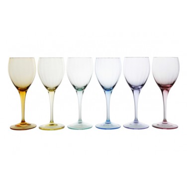 Набор из 6 бокалов для белого вина "Оптик"/"Optic" 6 col. 350 ml