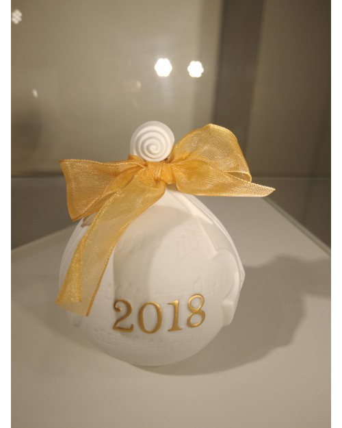 Ёлочная игрушка "Рождественский шар" 2018 (желтый)